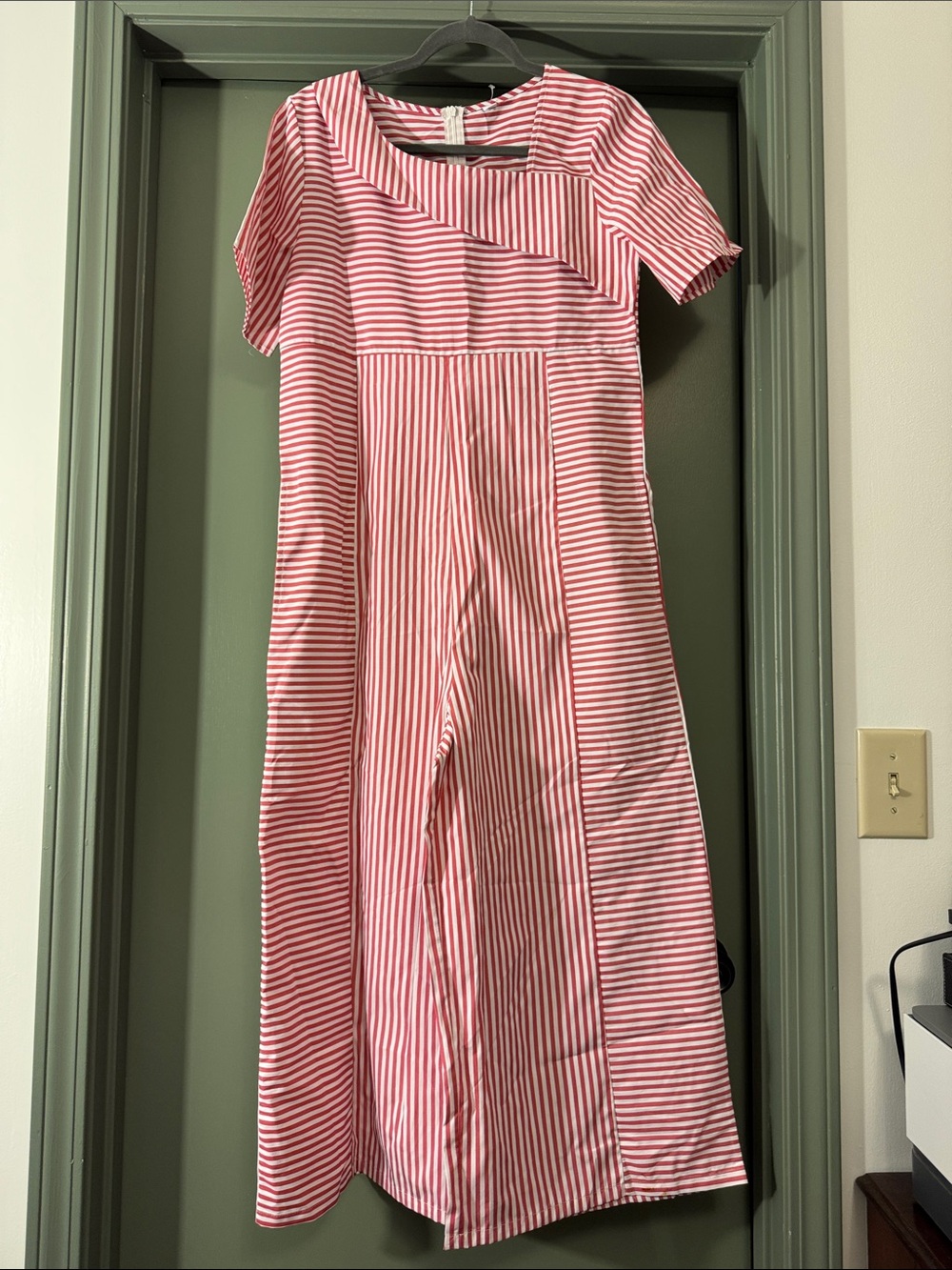 Women’s Red & White Striped Short-Sleeve jumper
